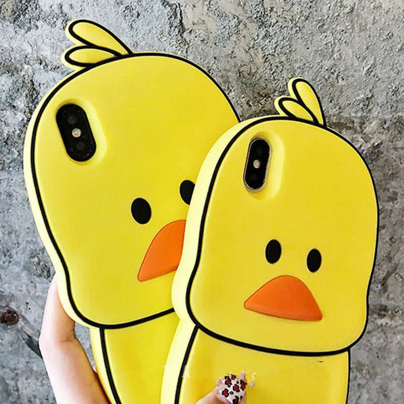 Green silicone iPhone case with cartoon animal design showing back and side protection