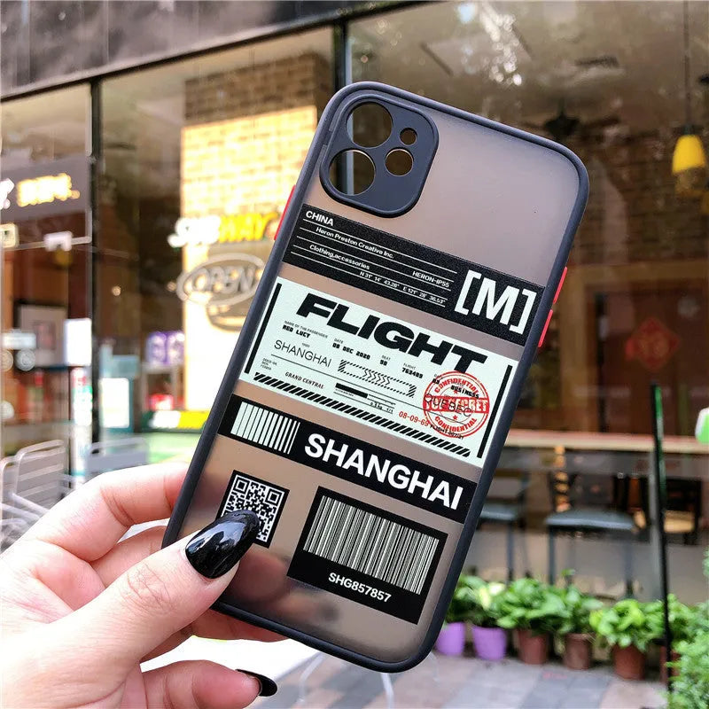 Boarding pass silicone phone case in Japanese Korean style skin feel finish army green colour for iPhone