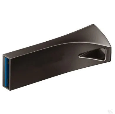 Small triangle metal USB drive with USB 2.0 interface, write protection switch, and indicator light