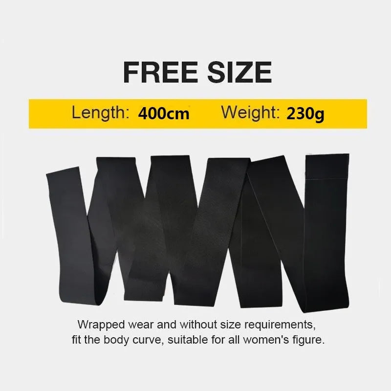 Latex silk waist trainer exercise belt showing 10cm width and multiple length options