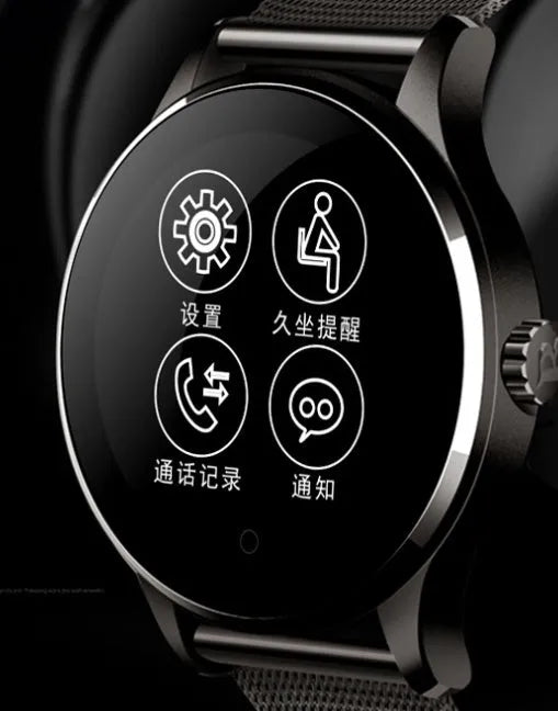 K88H smart watch in black with heart rate and sleep monitoring on a 1.3-inch IPS screen
