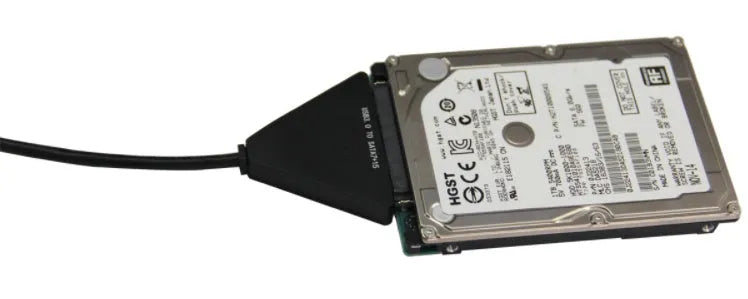 Black USB 3.0 to SATA 7+15 pin hard drive adapter cable with independent power connector