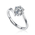 S925 silver platinum-plated moissanite ring in round geometric shape on white background