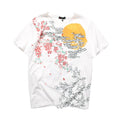 Embroidered men's cotton T-shirt with crew neck and short sleeves in Black, front view
