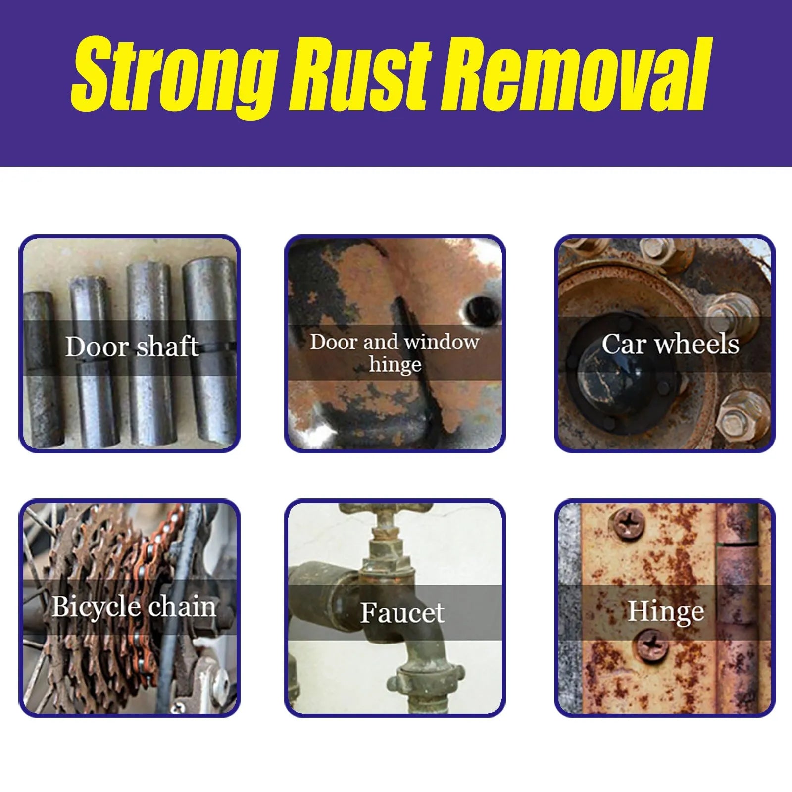 Metal rust remover spray 30ml plastic bottle for wheel hub and faucet cleaning