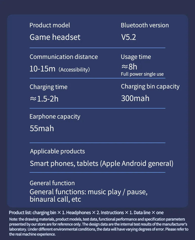 Black N35 wireless in-ear gaming Bluetooth headset shown with earbuds.