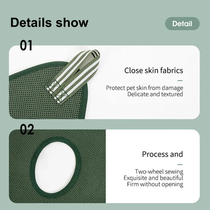 Pet grooming hammock for small medium dogs and cats with metal hooks, breathable cloth, in black colour