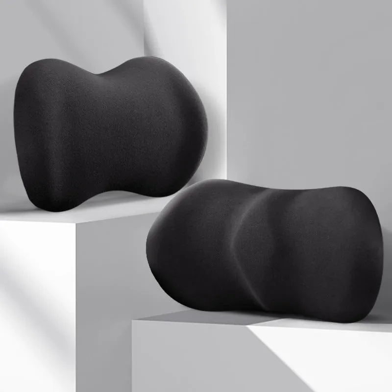 Car seat headrest pillow and lumbar support pillow set in five colour options