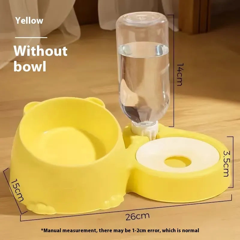 Automatic drinking pet basin with two bowls in haze blue colour