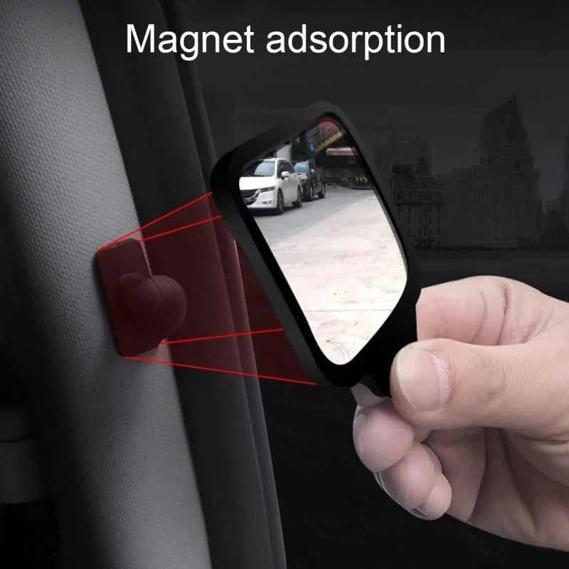 Clip-on rear view mirror 7x6x1cm plastic glass mirror for car interior