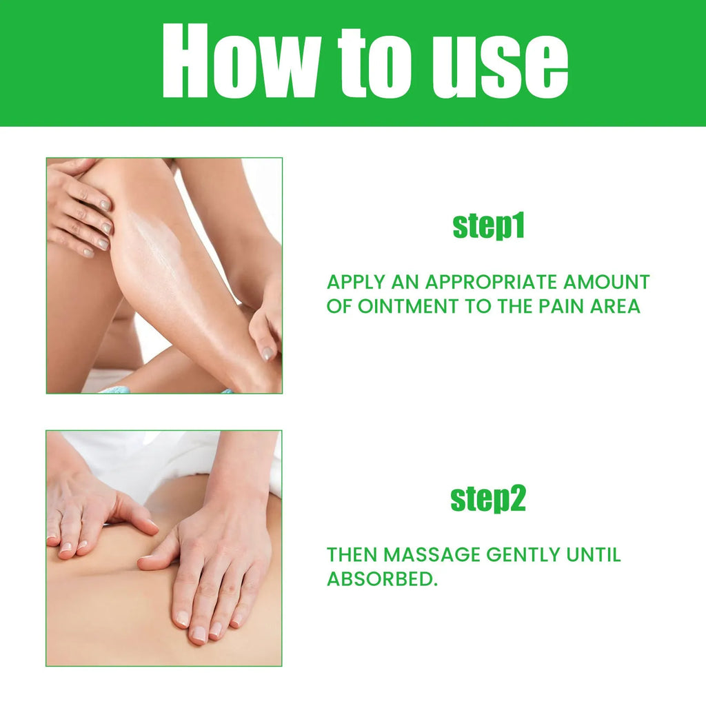 Body care massage cream tube for joint relief with aloe, flower extract, and menthol, 30g or 50g