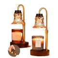 Bamboo-based aromatherapy wax melting lamp with international plug attachments