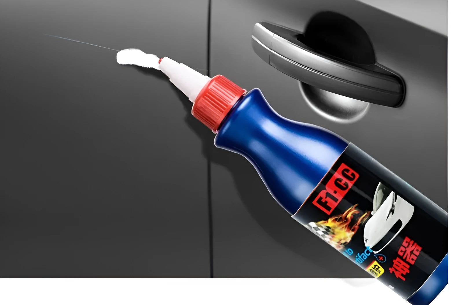 Car paint repair liquid bottle for removing light scratches and providing protective coating