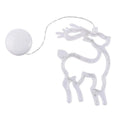 Battery powered LED decorative light with suction cups showing Santa Claus and snowman designs on a window.