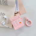 Silicone AirPods case for 1st and 2nd generation in pink or black with anti-knock cartoon cover