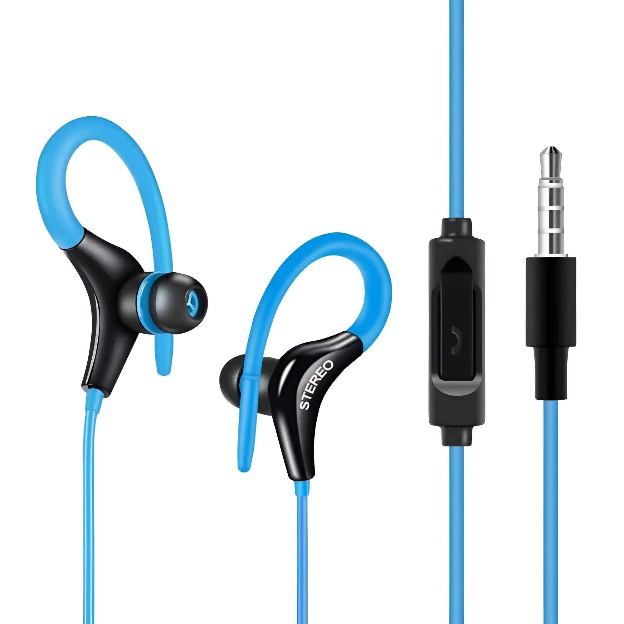 Wired earhook headphones with super bass for sport in five colour options