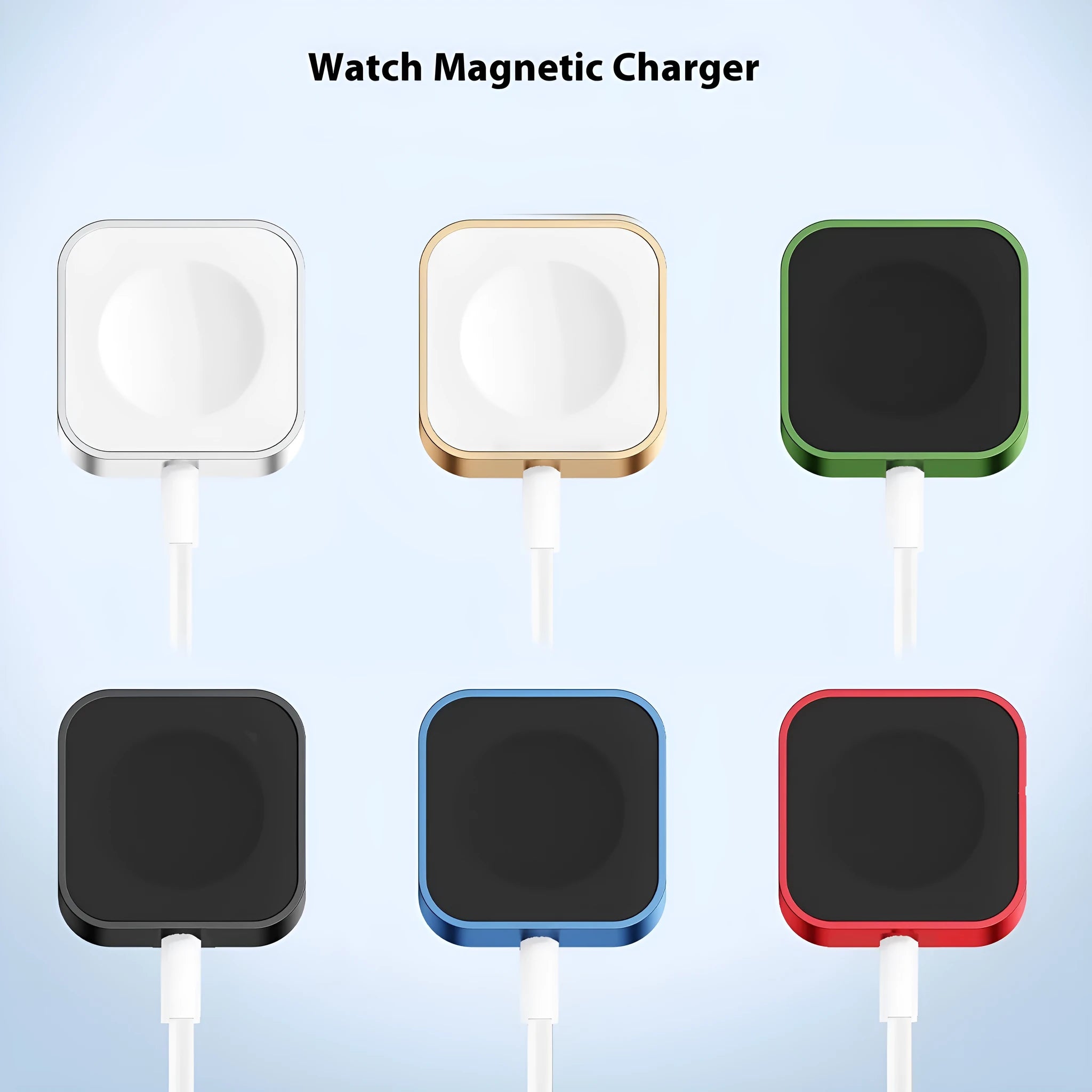 Magnetic wireless charger for watch mini in Black standard edition on a surface