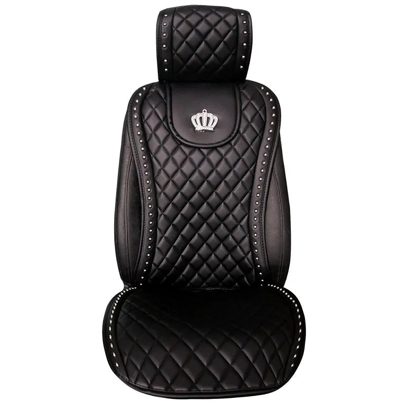 Ya Yue crown rivet car seat cushion black diamond leather rhinestone universal five-seater