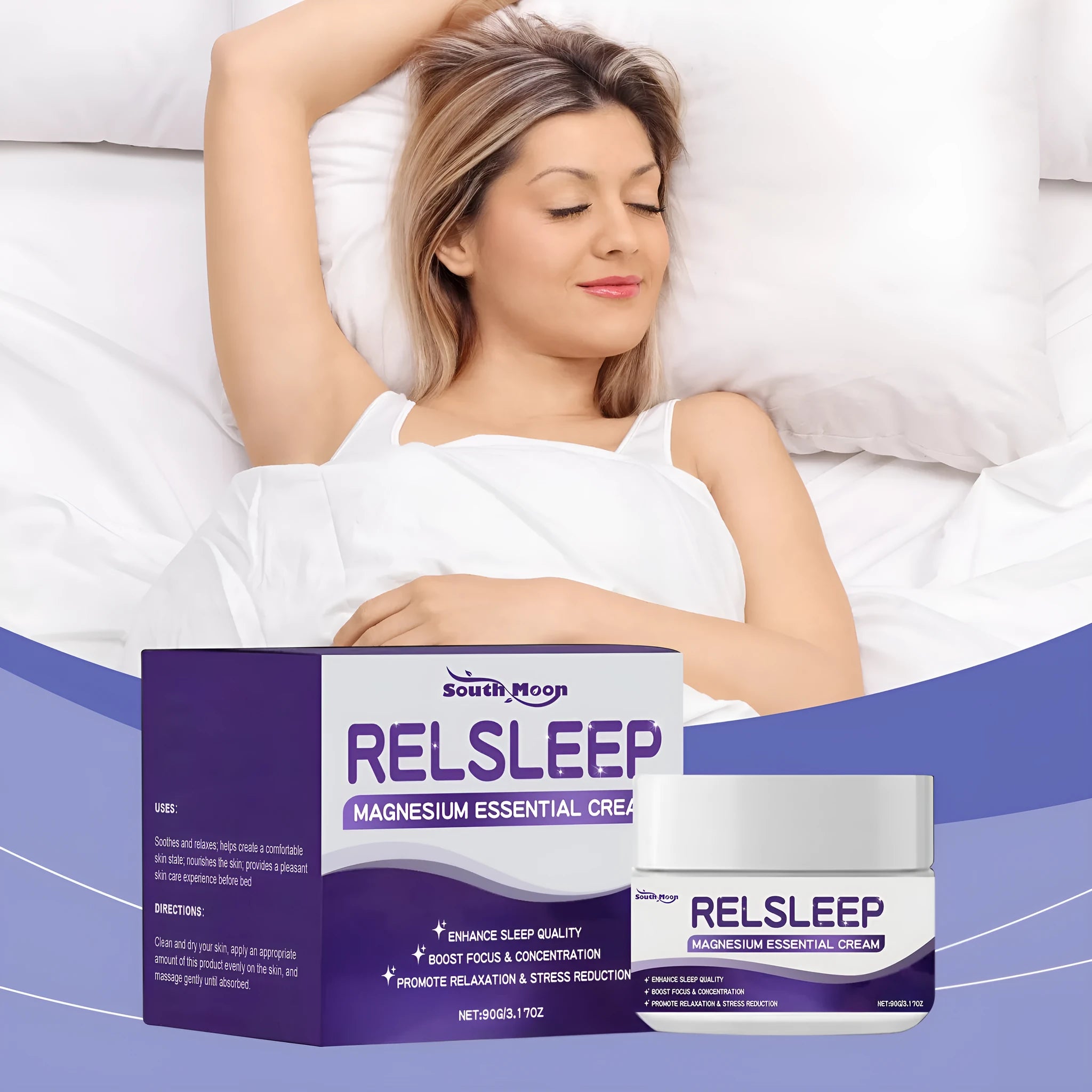 90g jar of sleep magnesium essence cream with honey and magnesium sulphate for nighttime skincare
