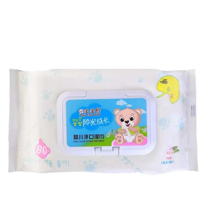Unscented baby wet wipes 80 sheets with pump-action lid, pack of 6