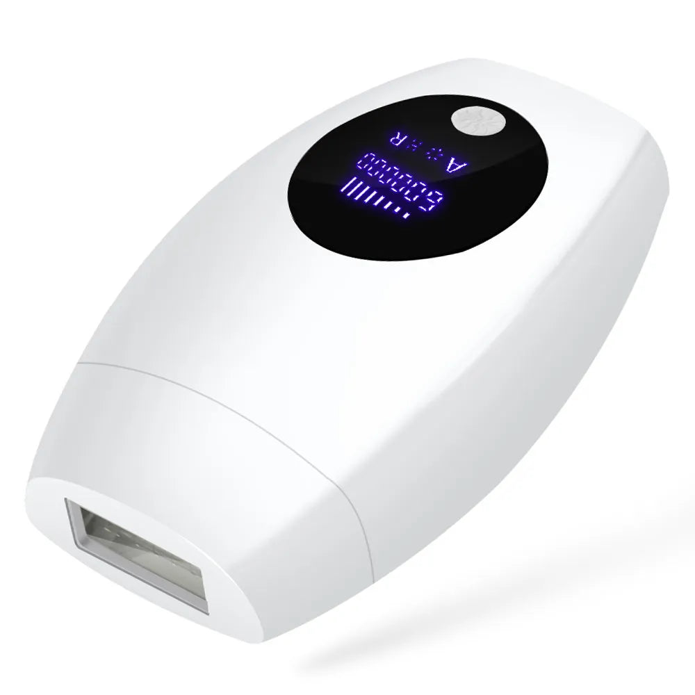 Laser hair remover with LCD display, 600,000 flashes, five energy levels, in green colour, 14x8x5cm, UK plug