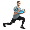 25kg folding fitness water bag in green PVC mesh cloth with push-type air pump for weight lifting