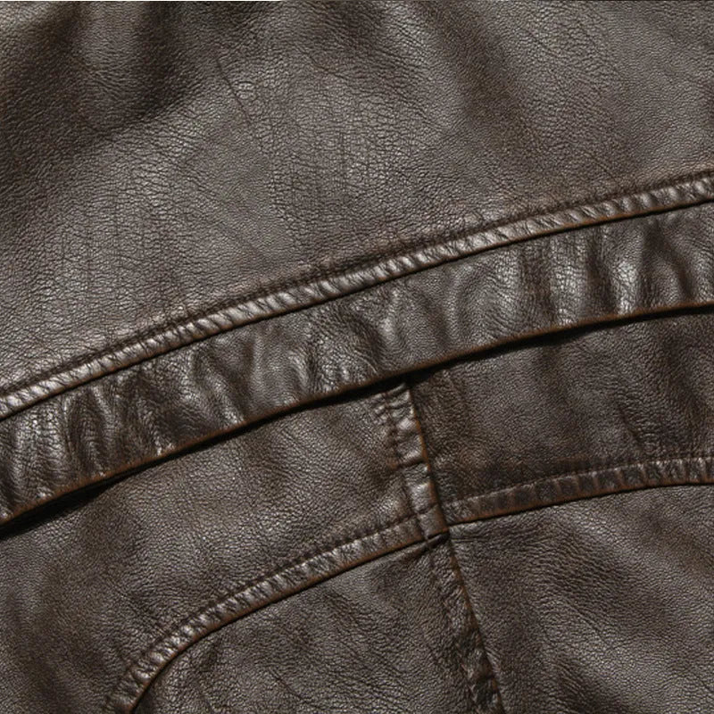 PU leather jacket with zipper front in black, polyester lining, casual outerwear