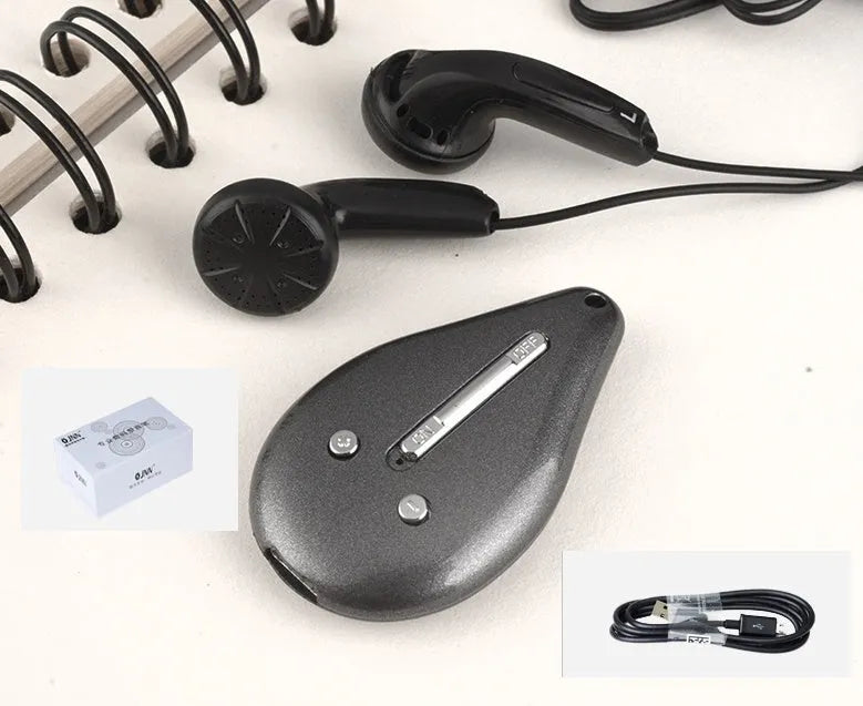 STTWUNAKE mini hidden voice recorder 8GB grey, 48x28x5mm, with USB cable and earphone