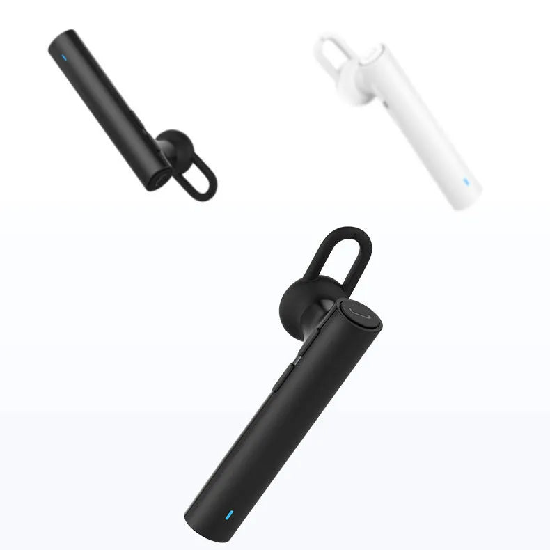 Compact wireless Bluetooth headset measuring 5.6cm with black and white colour options
