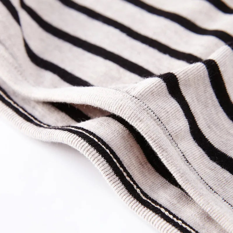 Striped long sleeve cotton t-shirt for baby girls in black or red colours