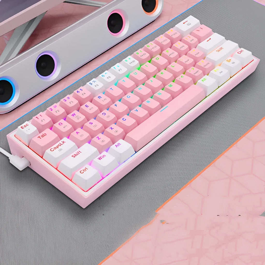 Red Dragon K616 three-mode mechanical keyboard with hot-swap red axis RGB backlight and multimedia keys