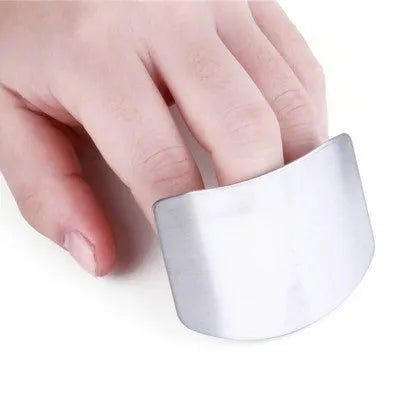 Stainless steel finger guard for kitchen vegetable cutting protection in single and double finger sizes