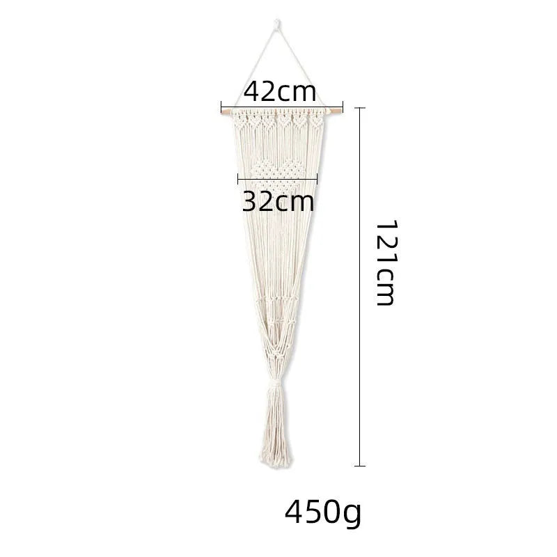 Handmade macrame cotton rope pet swing cage bed in rectangular plain European style for indoor use
