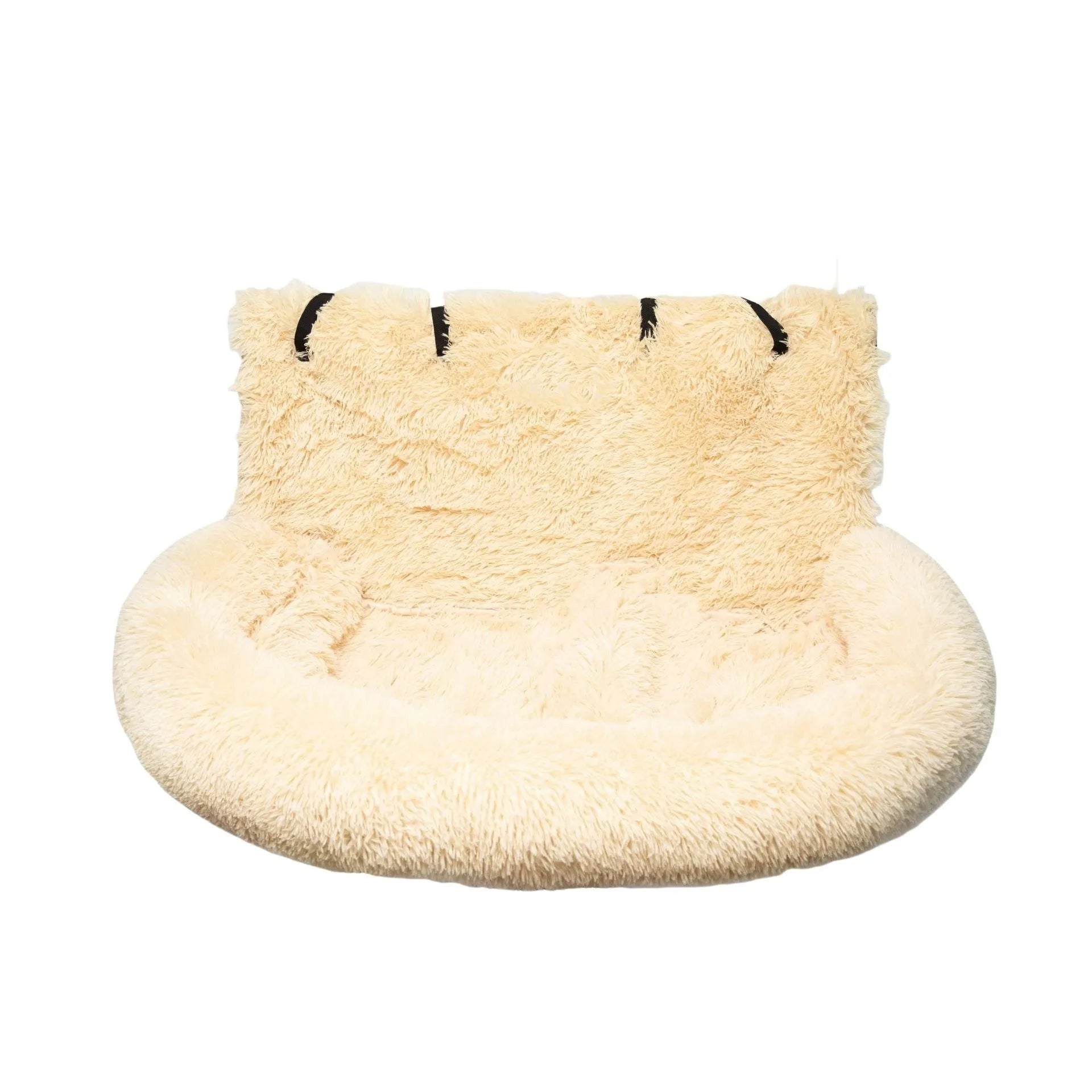 Beige thick cloth pet mat shown on a car seat next to a dark grey version.
