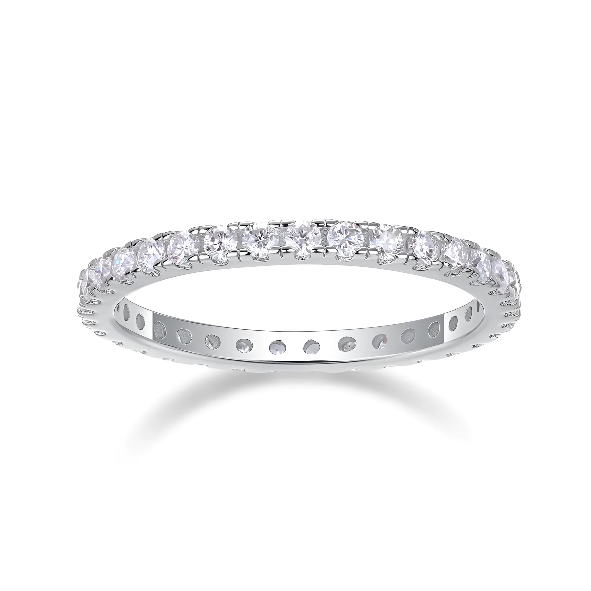 Daytime moissanite wedding ring set in gold and rose gold, S925 silver with platinum plating, sizes 5-9, gift box included