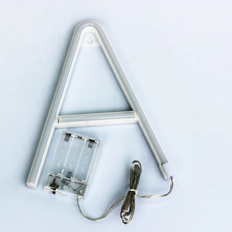 LED plastic shell letter lamp showing an example letter, with switch control, for use as a night light.