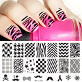 Nail art stamping set with 304 stainless steel plate 12x6cm and white bottom plate on blue protective film