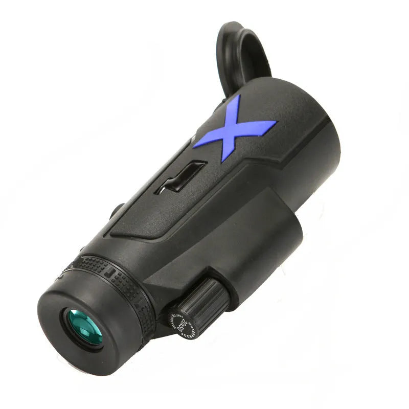 Black 20x50 monocular telescope with 12x magnification and 50mm objective lens