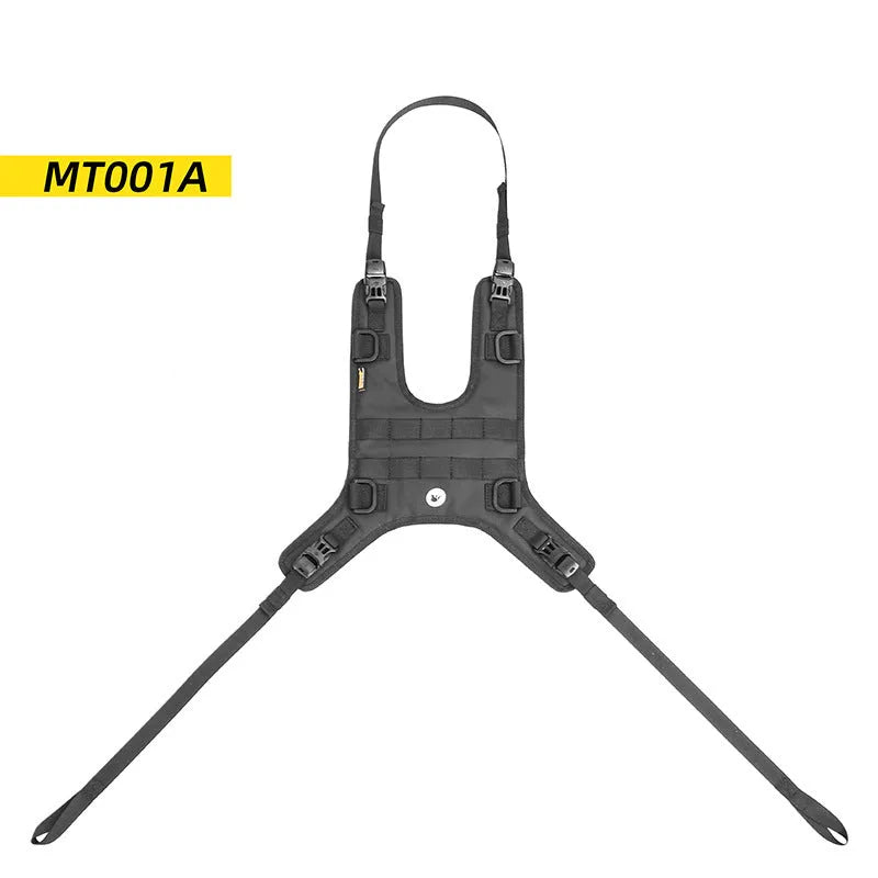 Polyester motorcycle fuel tank vest mount in MT001A colour with three black straps on a bike tank