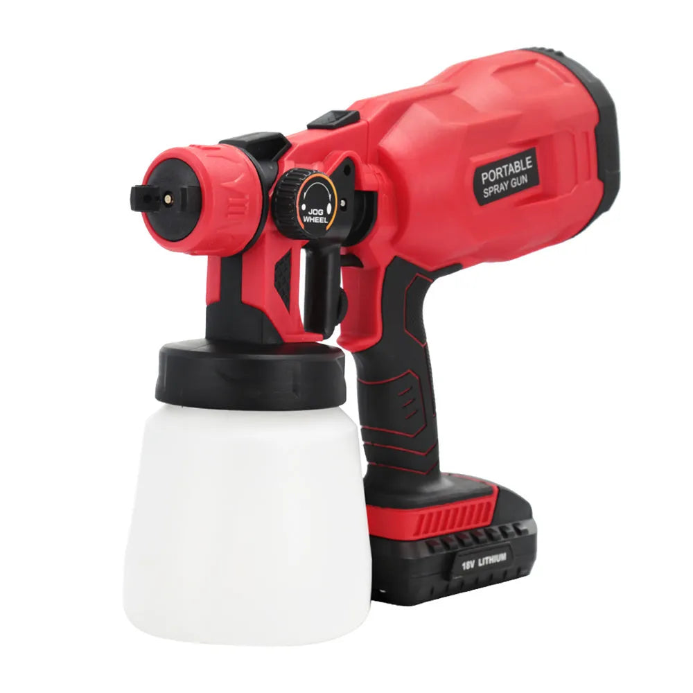 Blue cordless paint spraying machine with 550W motor and 800ml capacity watering can