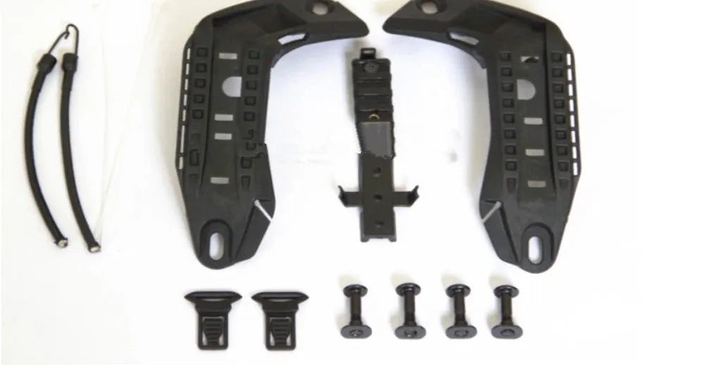 Tactical helmet guide rail slider accessories in 20mm PA, shown in black, sand and army green