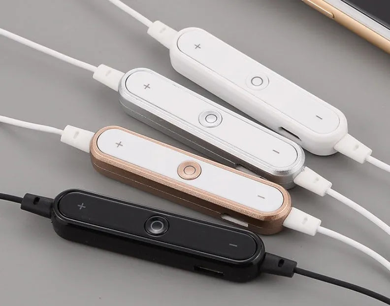 Black Bluetooth wireless headset with 41mm charging case for iPhone compatibility.