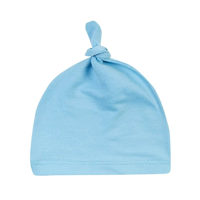 Newborn knot cap solid colour cotton hat for infants uniform size on baby