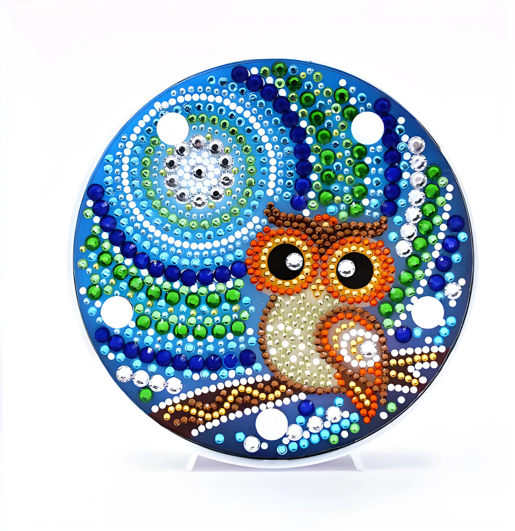 Parrot Drilling Night Light in blue plastic, LED battery operated, 15x3x15cm size