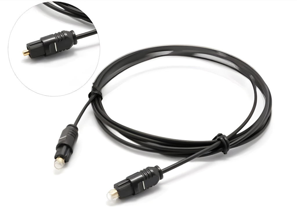 OD2.2 digital audio optical fibre cable with PVC jacket, showing connector detail