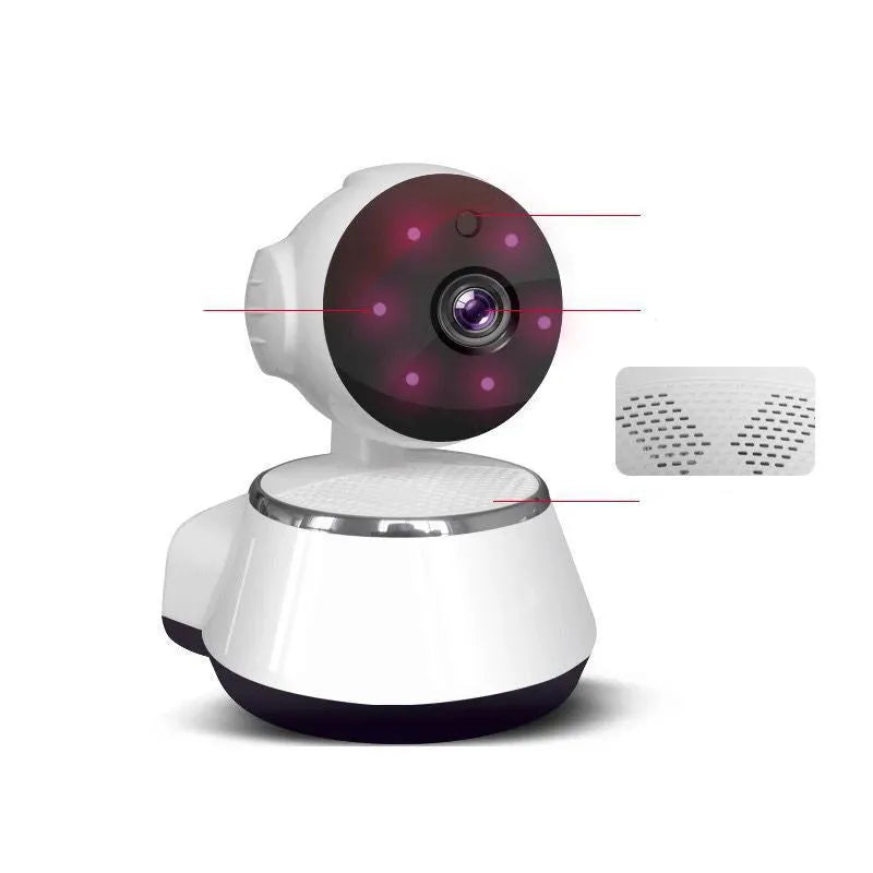 WiFi network surveillance camera with compact 95x130x135mm dimensions and low power consumption