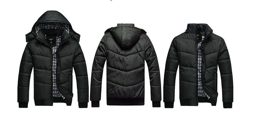 Men's hooded cotton jacket autumn winter Korean style thick coat size M-4XL