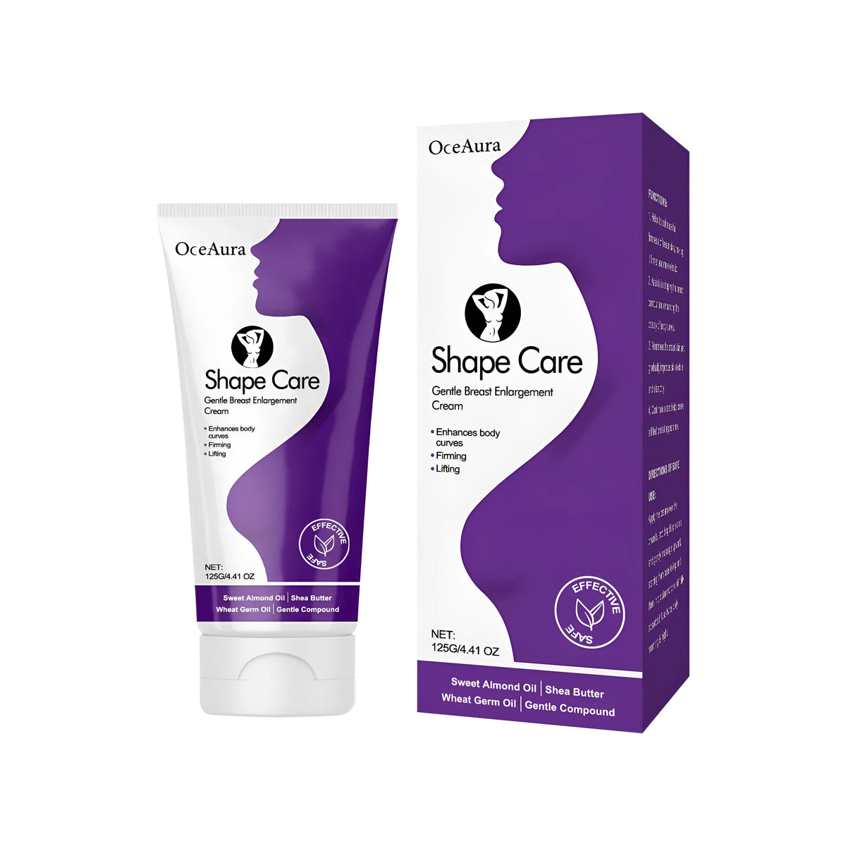 Breast lifting cream 125g pot with shea butter and wheat germ oil for skin firming.