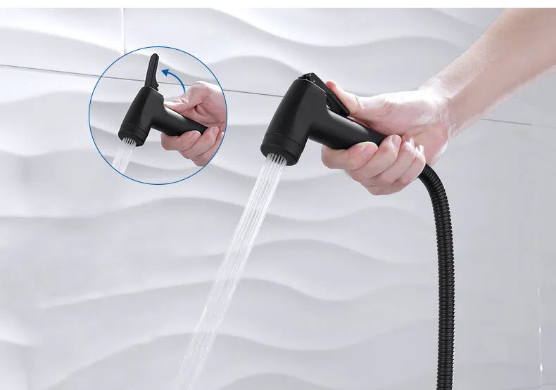 ABS handheld bathroom cleaning nozzle with rain spray function