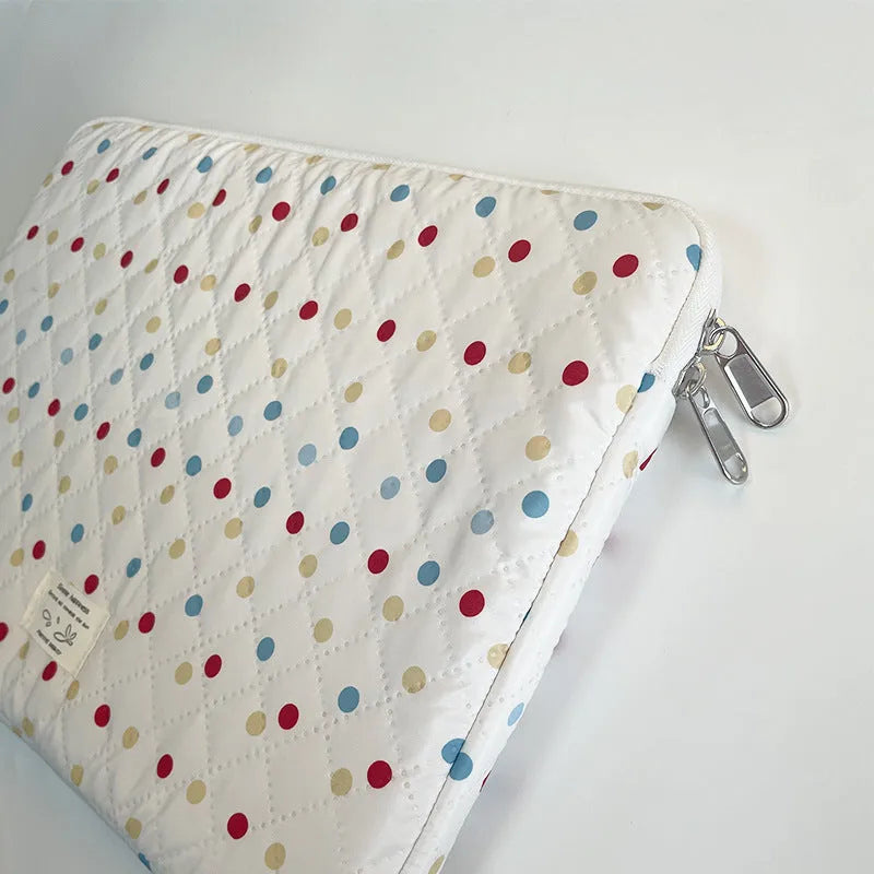 Polka dot women's laptop bag for 11, 13-14, and 15-15.6 inch computers.